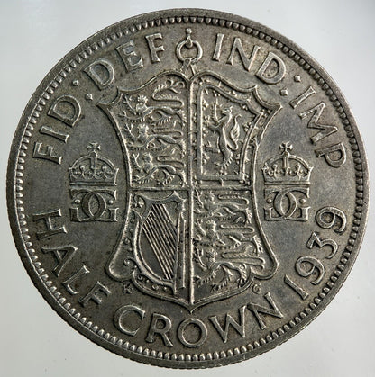 1939 George VI Half - Crown Silver Coin | Fine Collectable Grade