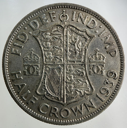 1939 George VI Half - Crown Silver Coin | Fine Collectable Grade