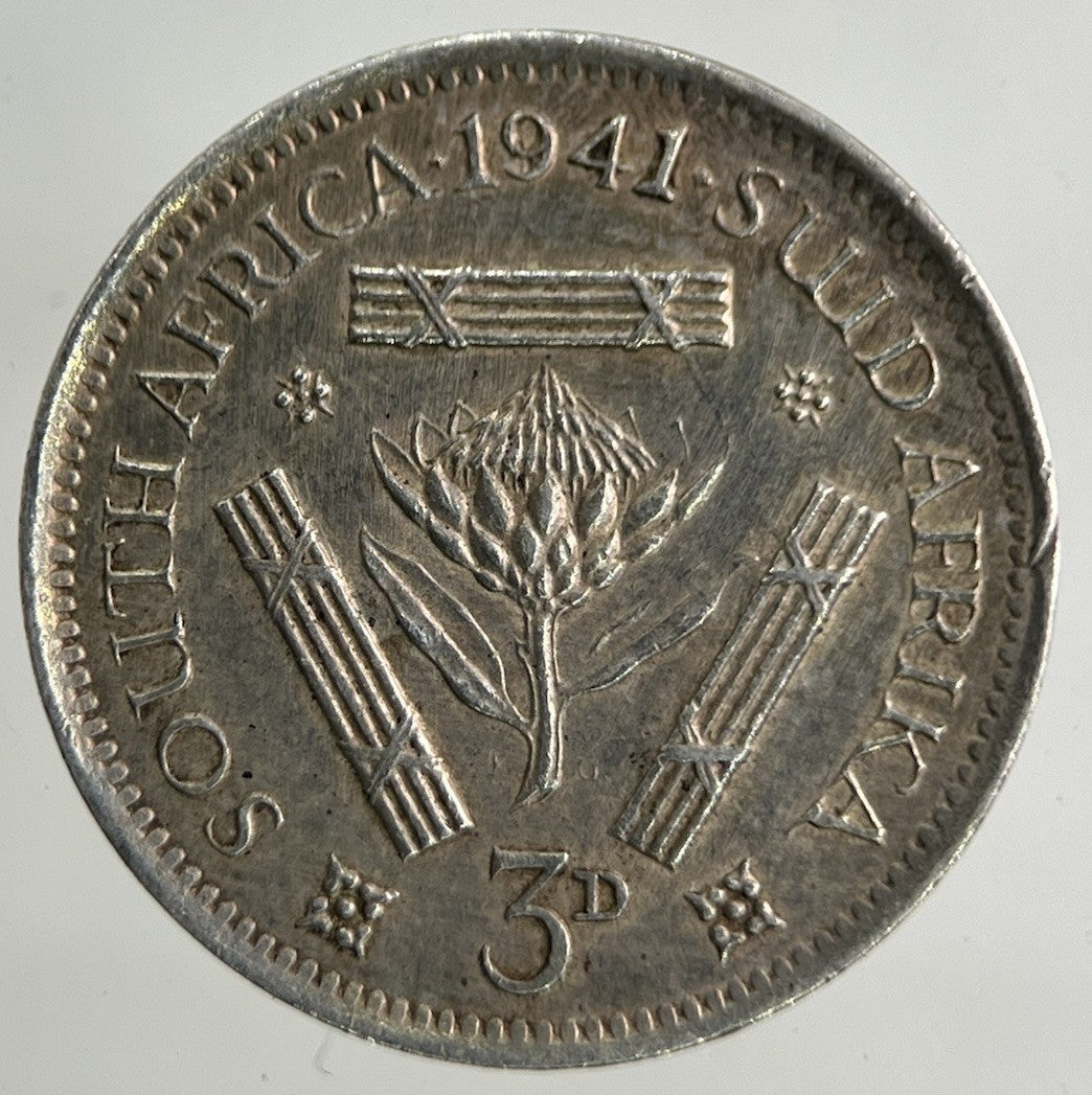 1941 South Africa Threepence Silver Coin | Very High Grade