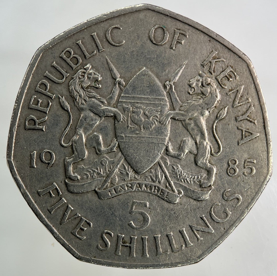 1985 Africa Kenya 5 Shillings Coin | Fine Collectable Grade