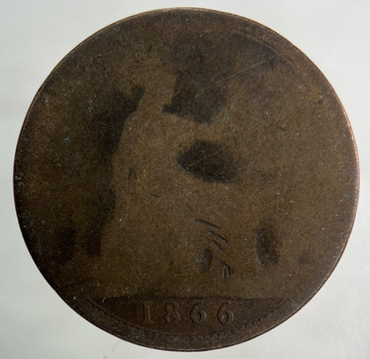 1866 Victoria One Penny Coin | Fair Grade