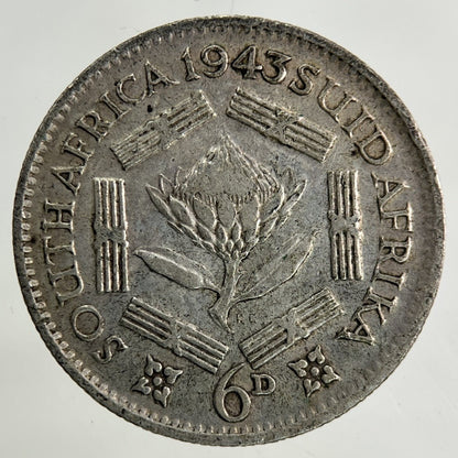 1943 South Africa Sixpence Silver Coin | Collectable Grade