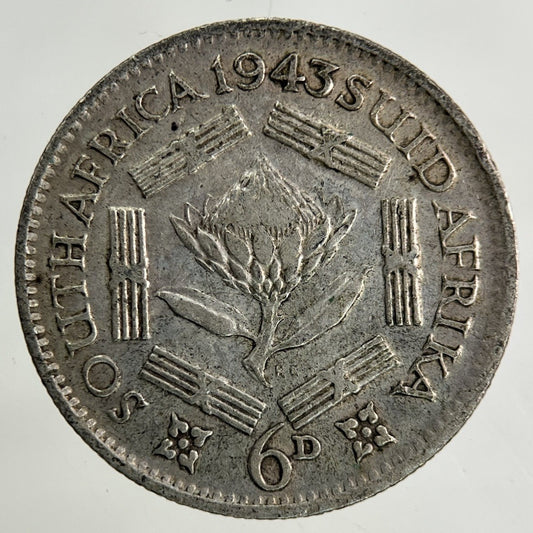 1943 South Africa Sixpence Silver Coin | Collectable Grade