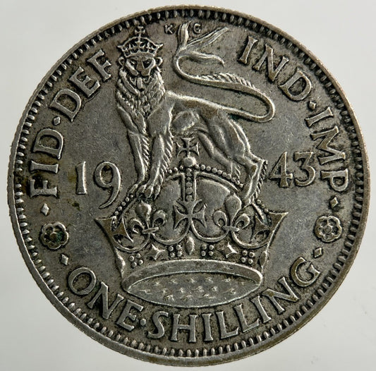 1943 George VI Shilling Silver Coin | Fine Collectable Grade
