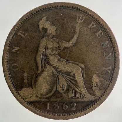 1862 Victoria One Penny Coin | Fine Collectable Grade
