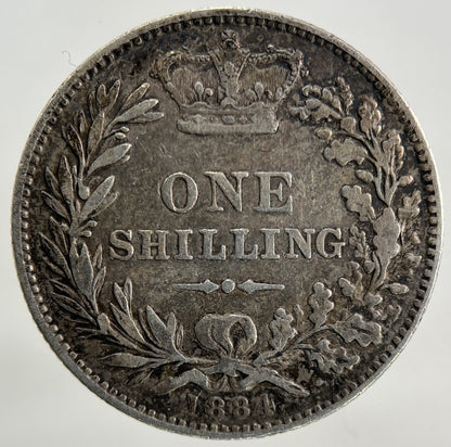 1884 Victoria Shilling Silver Coin | Fine Collectable Grade