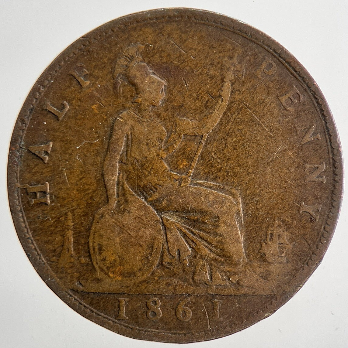 1861 Victoria Half - Penny Coin | Collectable Grade | a9408