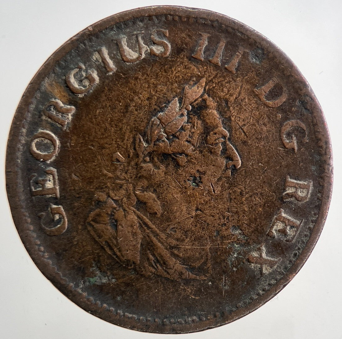 1805 George III Irish Hibernia Half - Penny Coin | Fine Collectable Grade | a9309