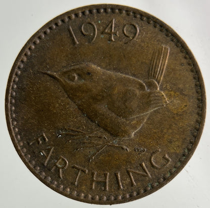 1949 George VI Wren Farthing Coin | Fine Collectable Grade