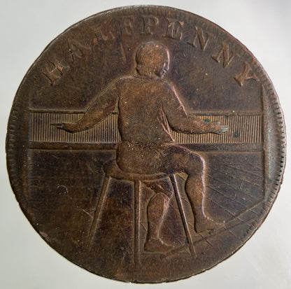 1791 Rochdale Half - Penny Token Coin | Fine Collectable Grade