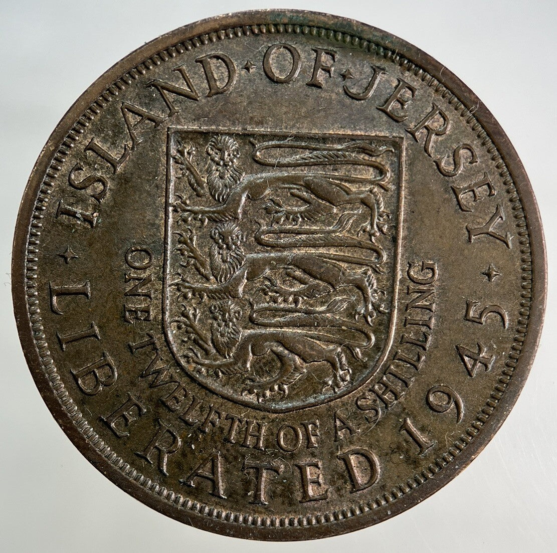 1945 Jersey 1/12 One Twelfth Of A Shilling Coin | Very High Grade