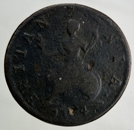 British George II 2nd Farthing Coin | Fair Grade