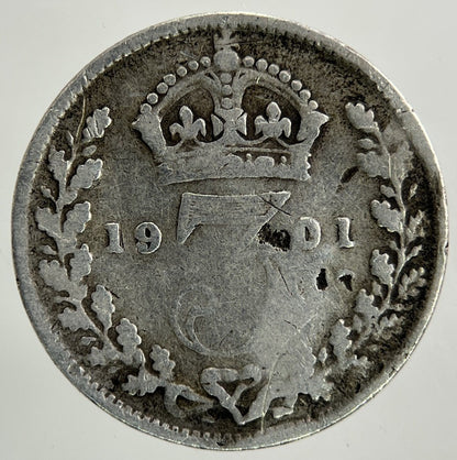 1901 Victoria Threepence Silver Coin | Collectable Grade
