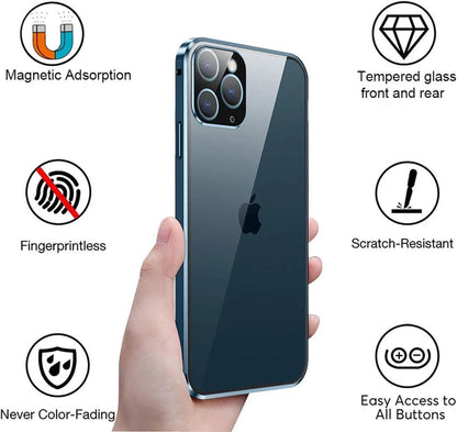 iPhone 11 Gold 360 Magnetic Tempered Glass Protective Case