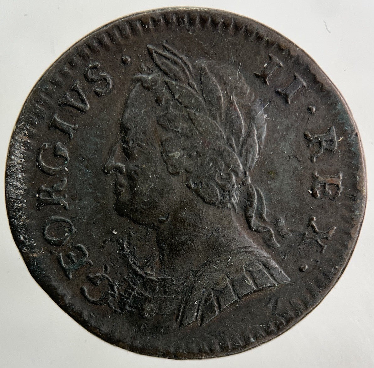 1754 George II 2nd Farthing Coin | Very High Grade