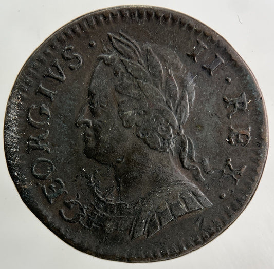 1754 George II 2nd Farthing Coin | Very High Grade