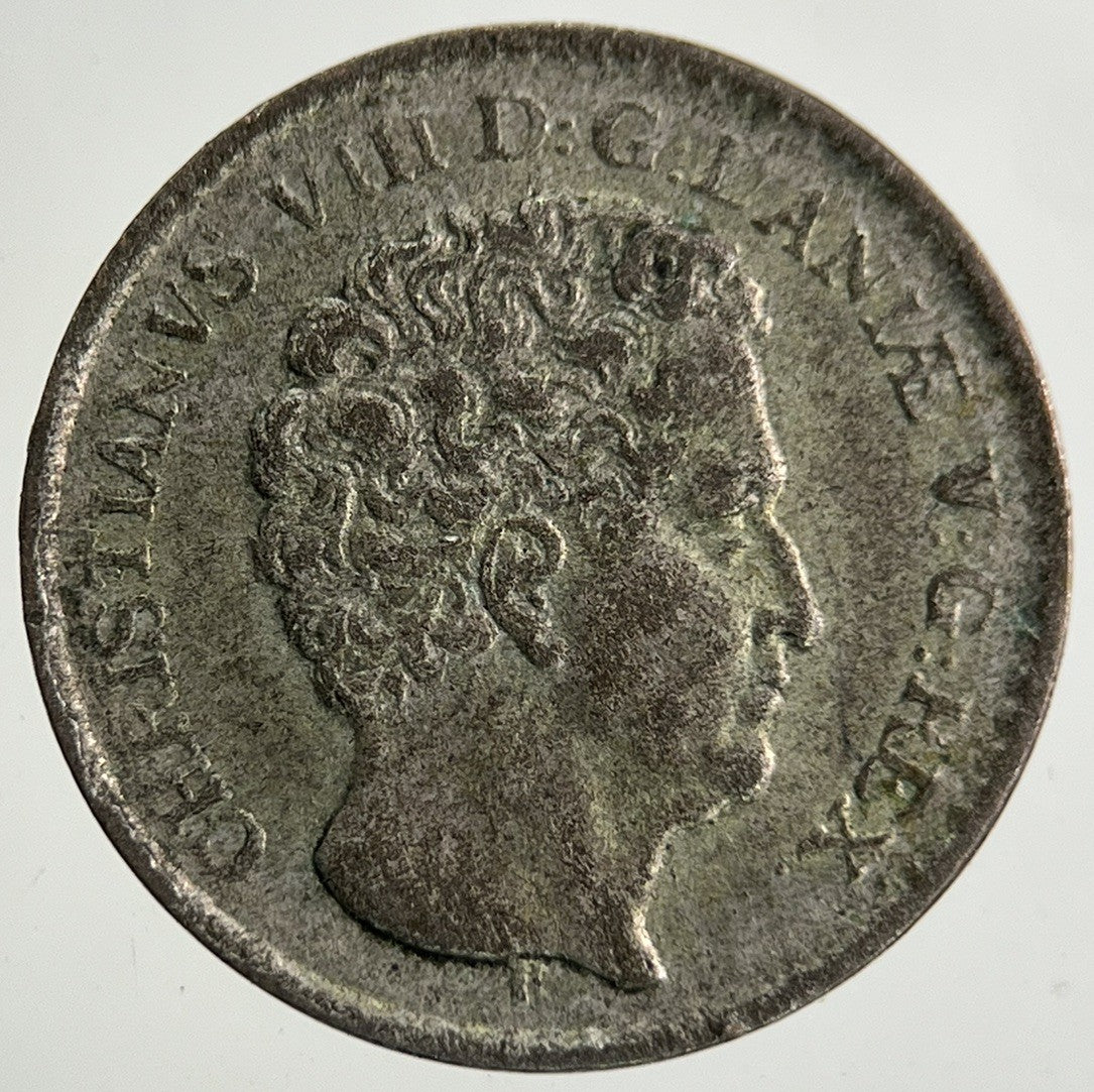 1842 Denmark Rigsbank 3 Skilling Silver Coin | Fine Collectable Grade