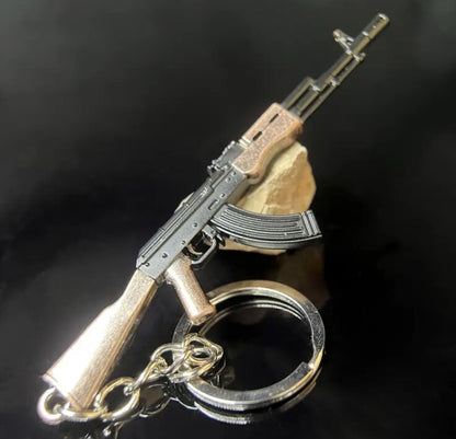 Mini Assault Rifle Gun Shaped Keyring Premium Keychain Gift UK