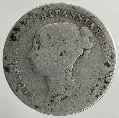 British Victoria Threepence Silver Coin | Worn Grade