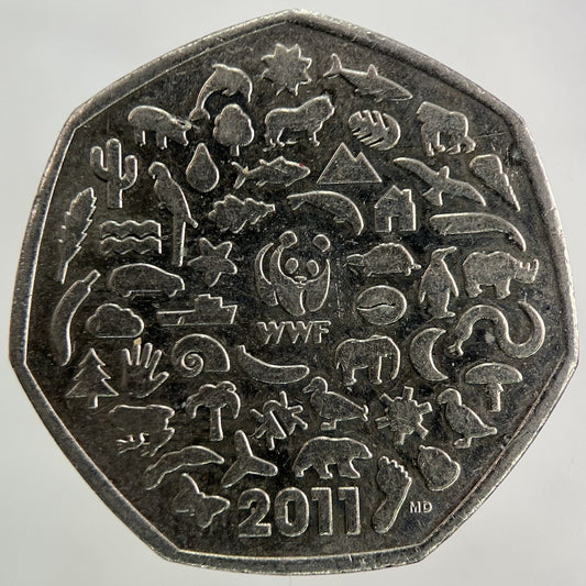 2011 World Wildlife Fund Animals 50p Fifty - Pence Coin | Collectable Grade