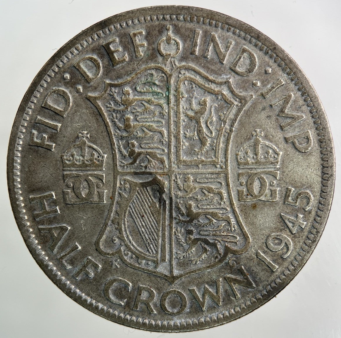 1945 George VI Half - Crown Silver Coin | Fine Collectable Grade