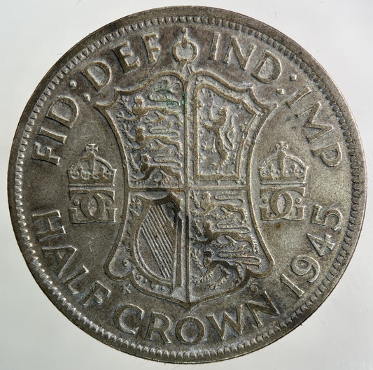1945 George VI Half - Crown Silver Coin | Fine Collectable Grade