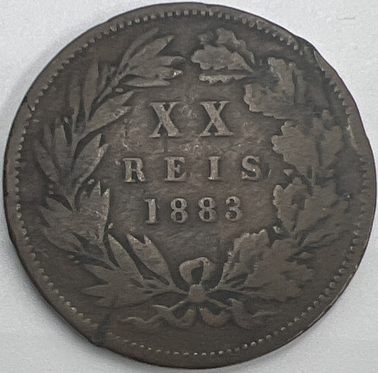 1883 Portugal XX Reis Coin | Fair Grade | a526