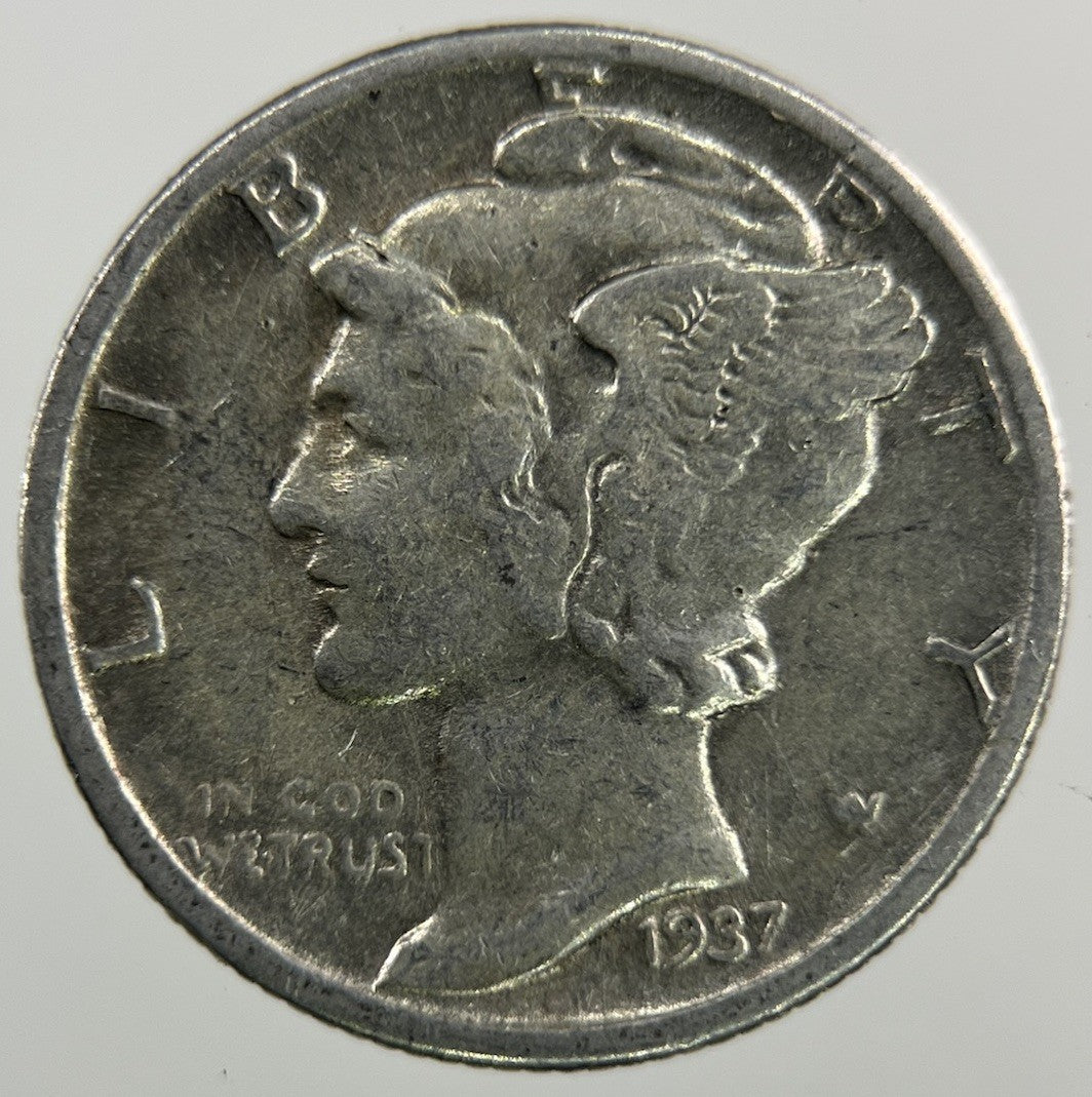 1937 US USA Mercury Dime Silver Coin | Collectable Grade