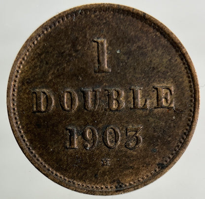 1903 Guernsey 1 Double Coin | Very High Grade