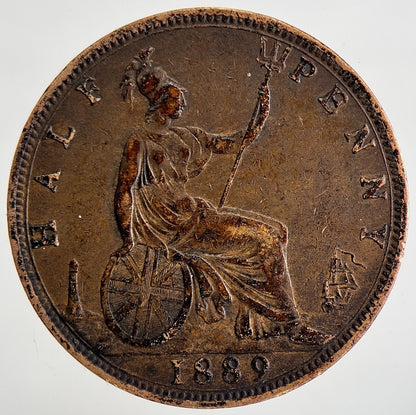 1889 Victoria Half - Penny Coin | British Coin | Fine Collectable Grade