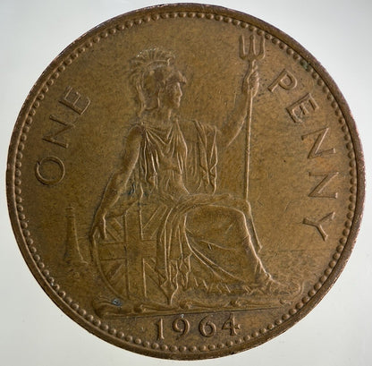 1964 Elizabeth II 2nd One Penny Coin | Fine Collectable Grade
