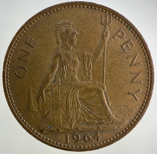 1964 Elizabeth II 2nd One Penny Coin | Fine Collectable Grade