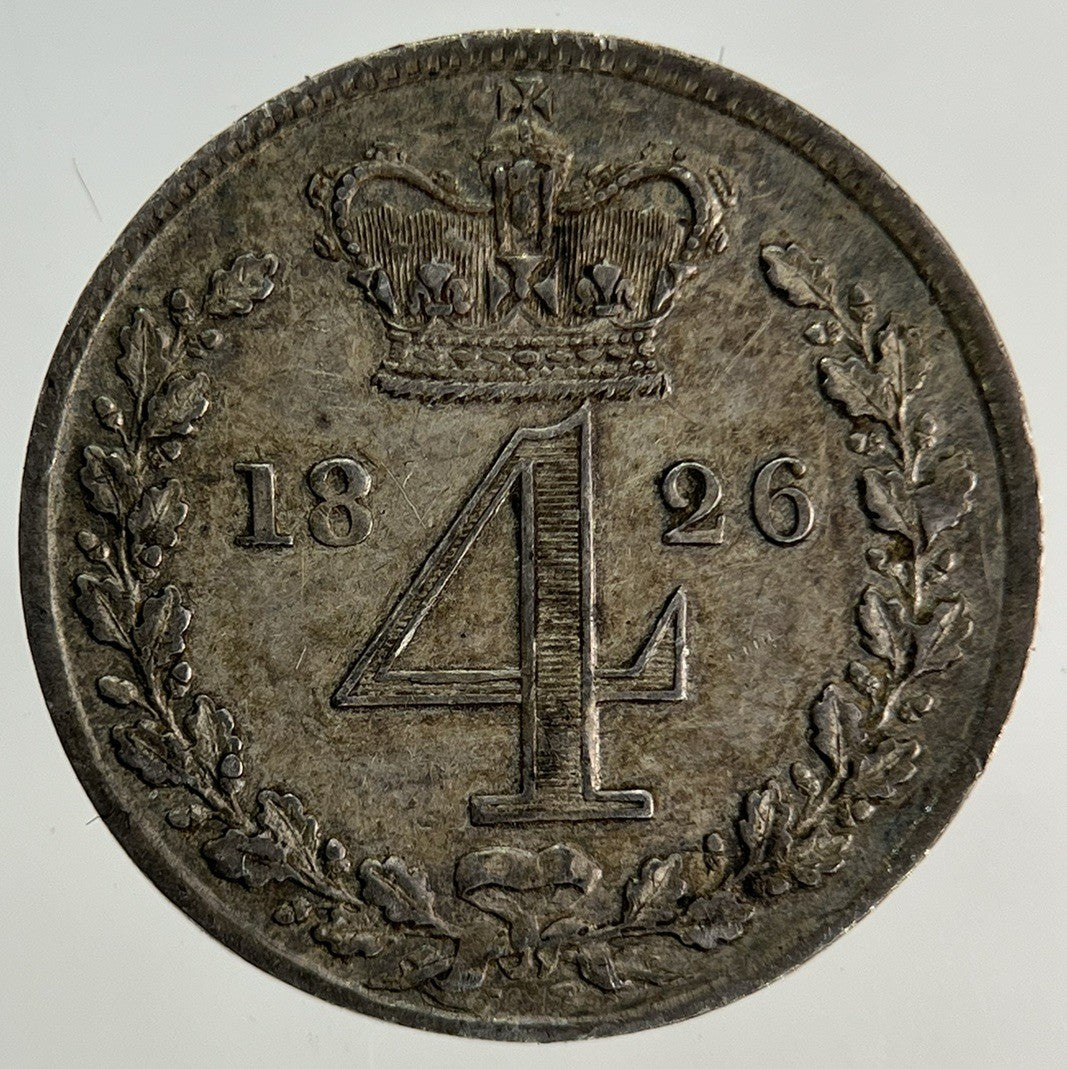 1826 George IV Maundy Four - Pence Silver Coin | Very High Grade