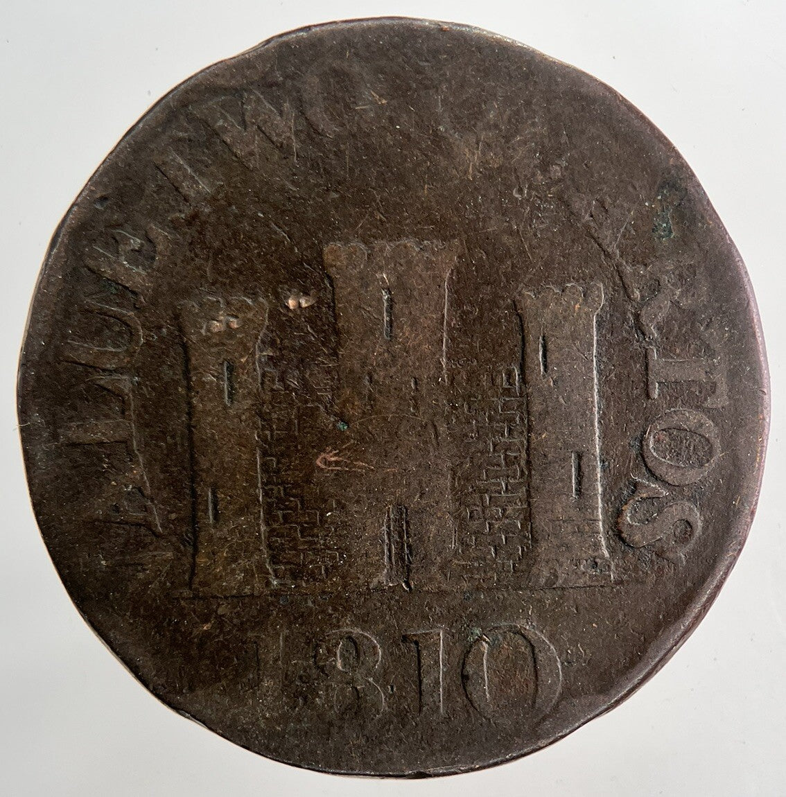 1810 Monnaie Ancienne Gibrater Value Two Token Coin | Collectable Grade | a9428