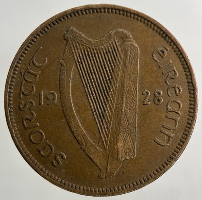 1928 Irish Ireland Half - Penny Coin | Fine Collectable Grade