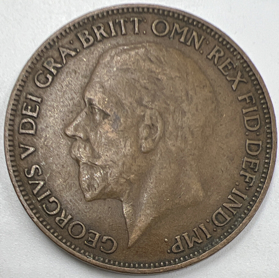 1927 George V One Penny | British Copper Coin | Fine Collectable Grade | a967