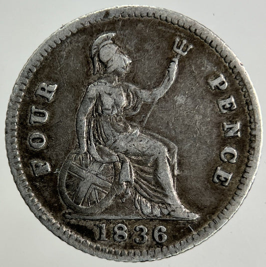 1836 William IV Groat Four - Pence Silver Coin | Fine Collectable Grade