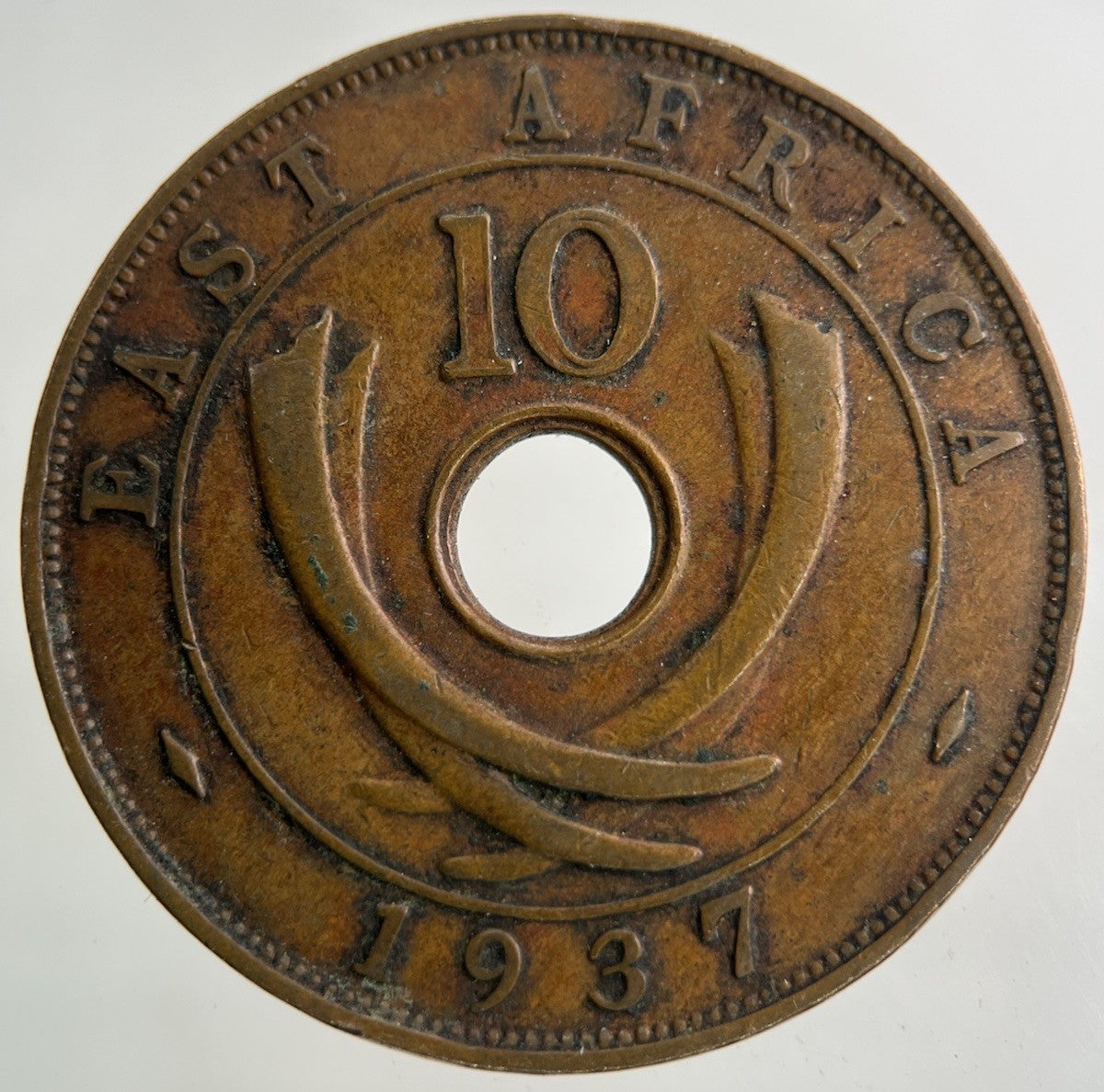 1937 East Africa Ten Cents Coin | Fine Collectable Grade