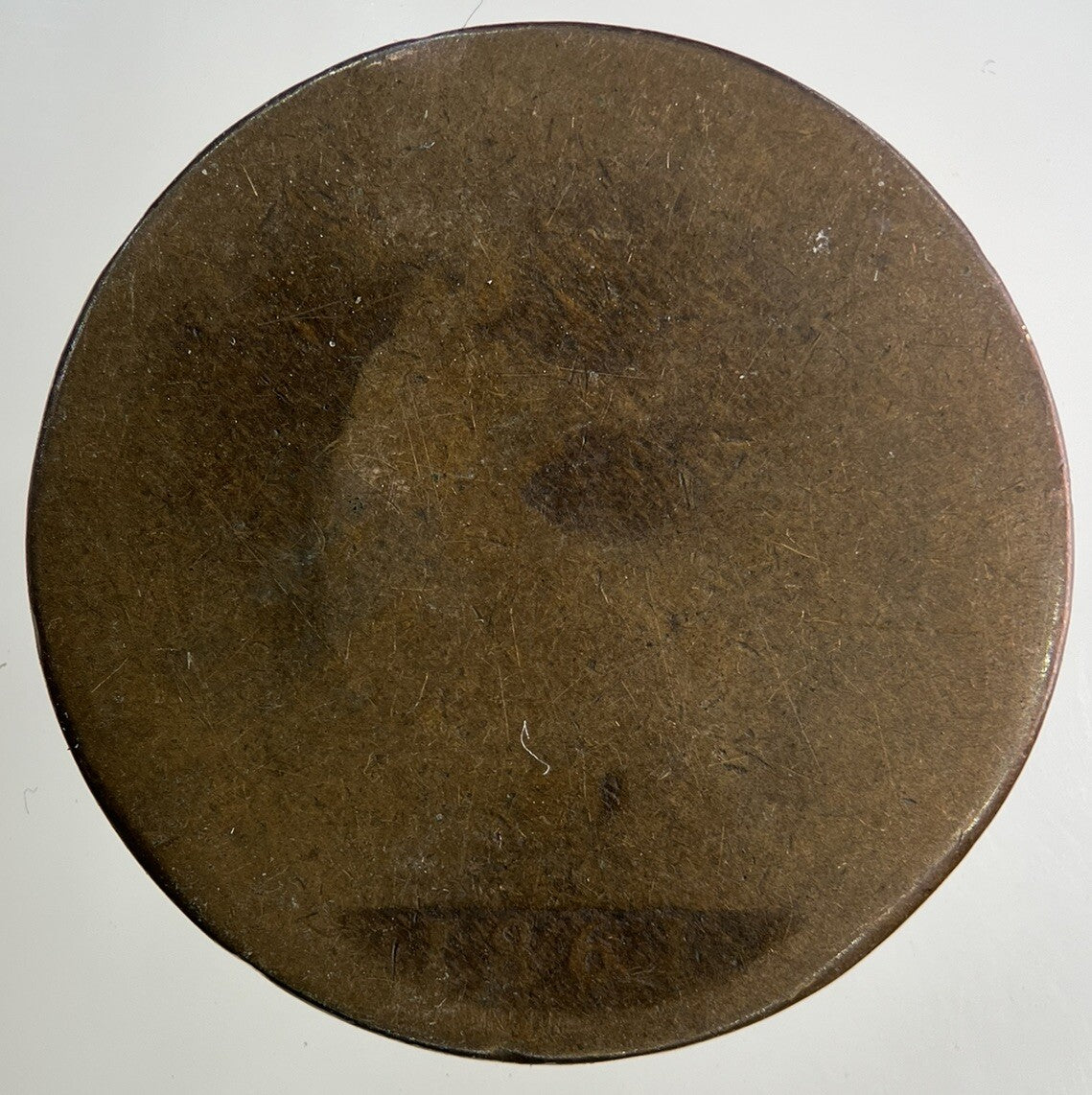 1861 Victoria One Penny Coin | Worn Grade
