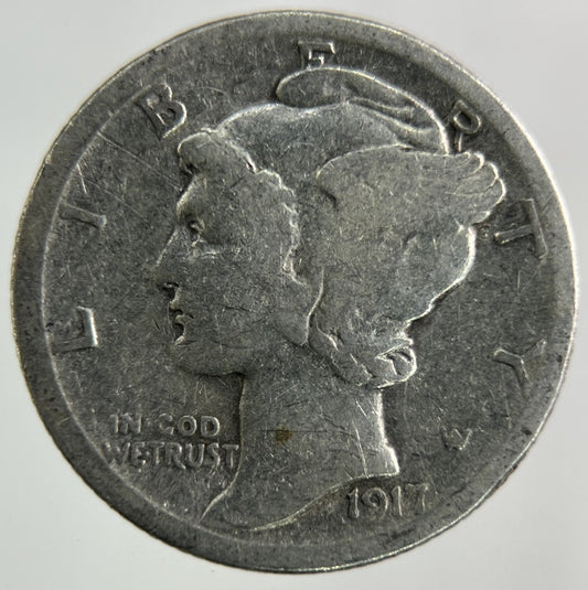 1917 - D US USA Mercury Dime Silver Coin | Collectable Grade