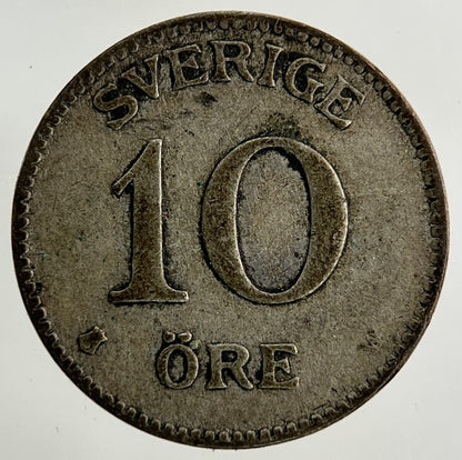 1918 Sweden 10 Ore Silver Coin | Collectable Grade