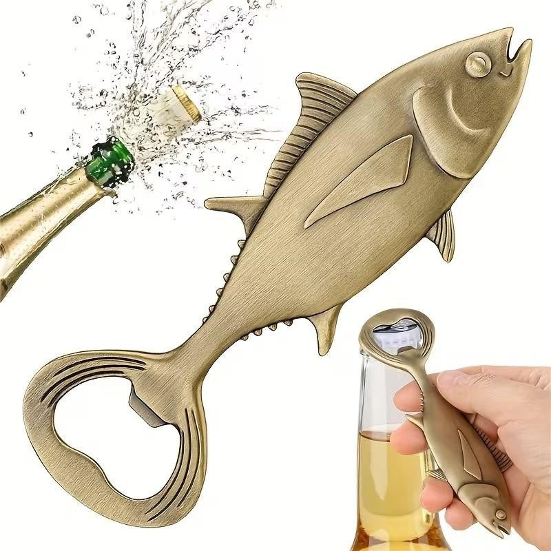 Metal Brass Tuna Fish Fishing Bottle Opener Premium Gift UK