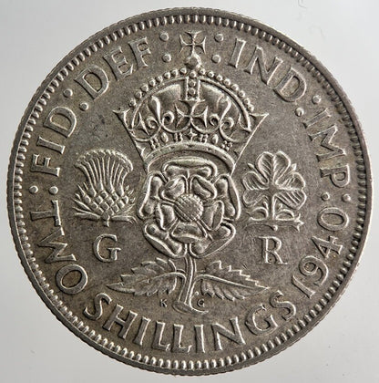1940 George VI Florin British Silver Coin | Fine Collectable Grade | a6376