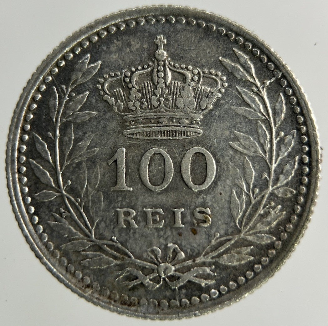 1910 Portugal 100 Reis Silver Coin | Fine Collectable Grade