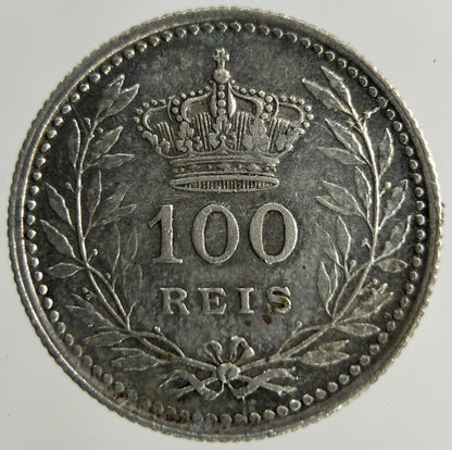 1910 Portugal 100 Reis Silver Coin | Fine Collectable Grade