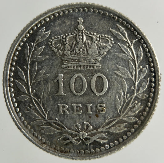 1910 Portugal 100 Reis Silver Coin | Fine Collectable Grade