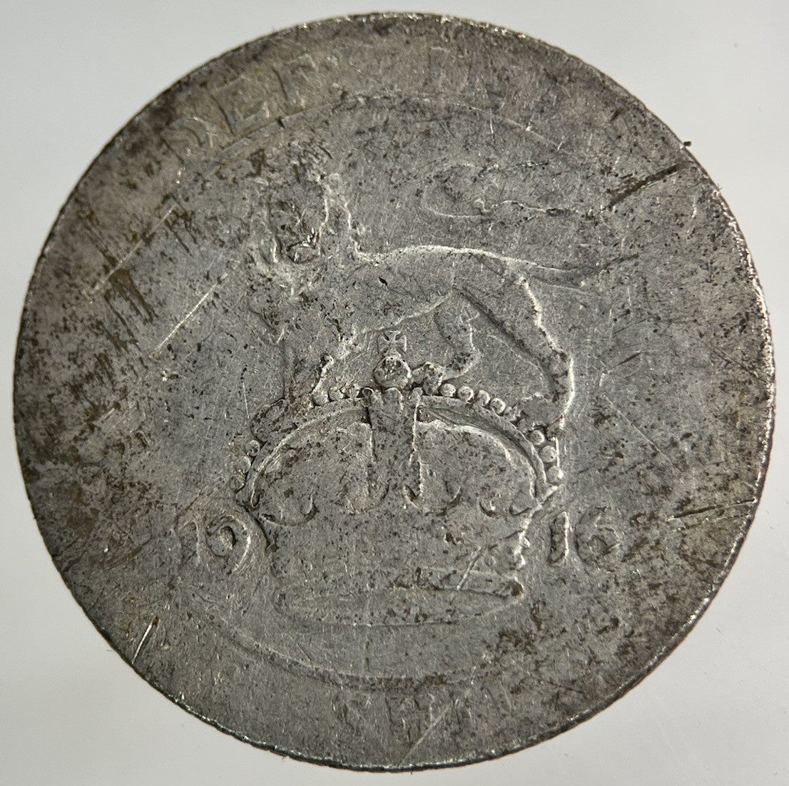 1916 George V Shilling Silver Coin | Fair Grade