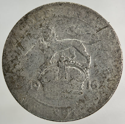 1916 George V Shilling Silver Coin | Fair Grade