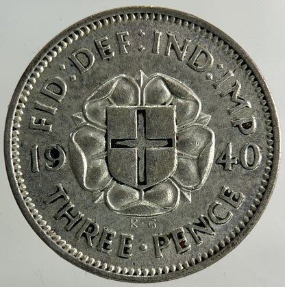 1940 George VI Threepence Silver Coin | Fine Collectable Grade