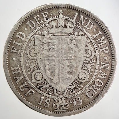1893 Victoria Half - Crown Silver Coin | Collectable Grade